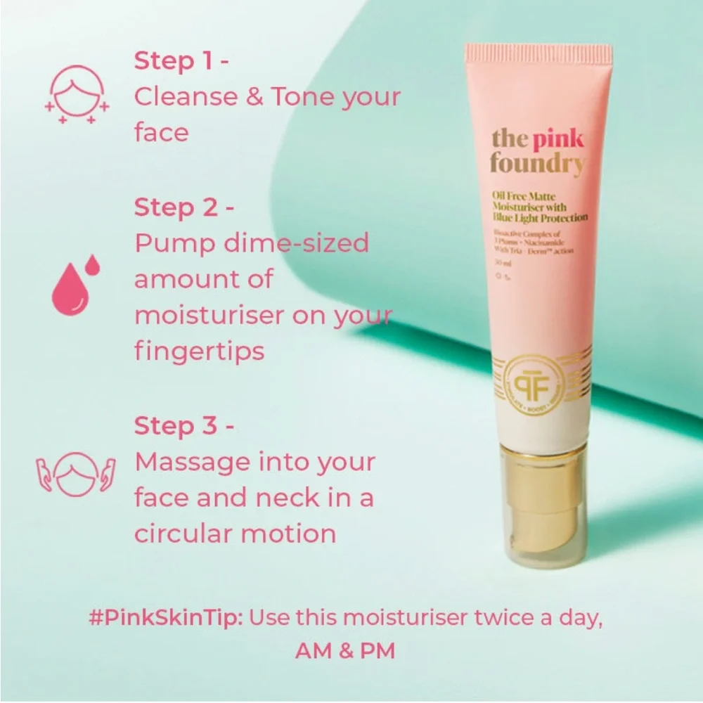 The Pink Foundry Oil Free Niacinamide
Matte Moisturiser | Blue Light Protection* - Picture 7 of 13
